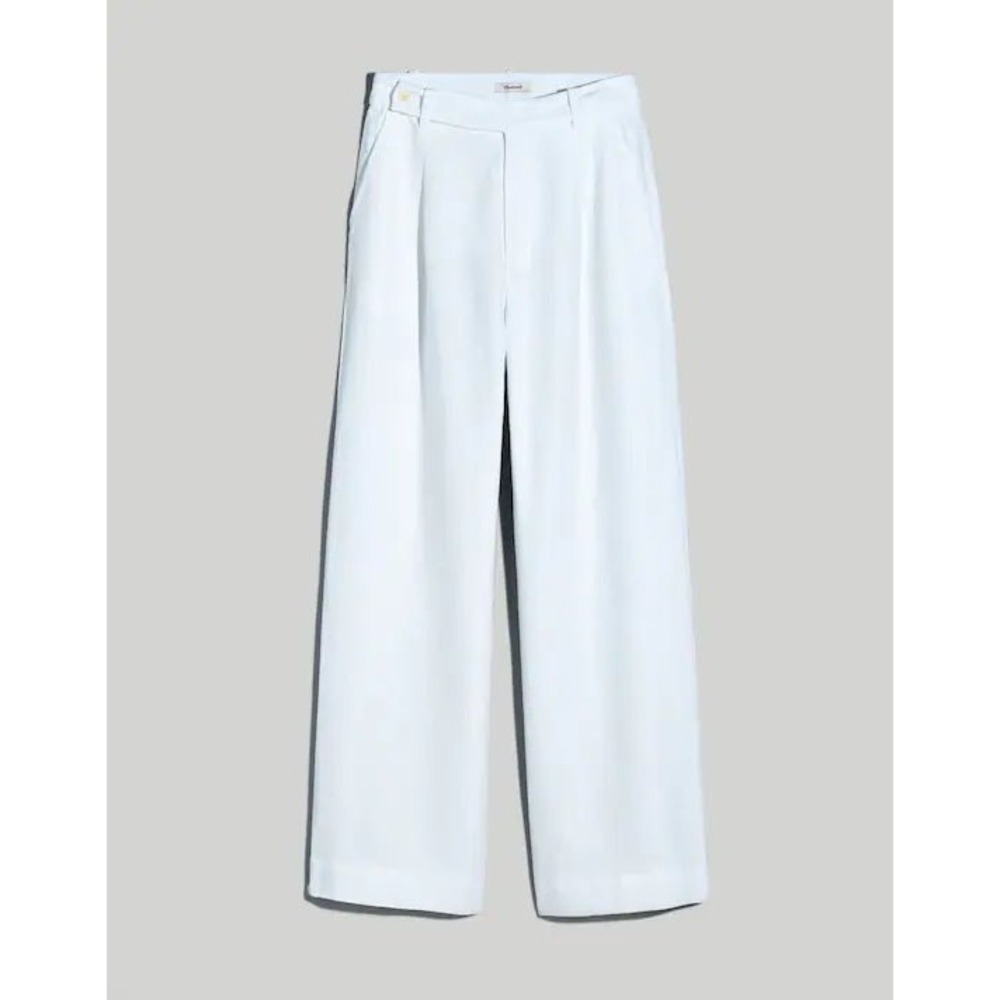 Madewell Harlow Wide Leg Linen Pants Petite 4 Eyelet White NWT NL912